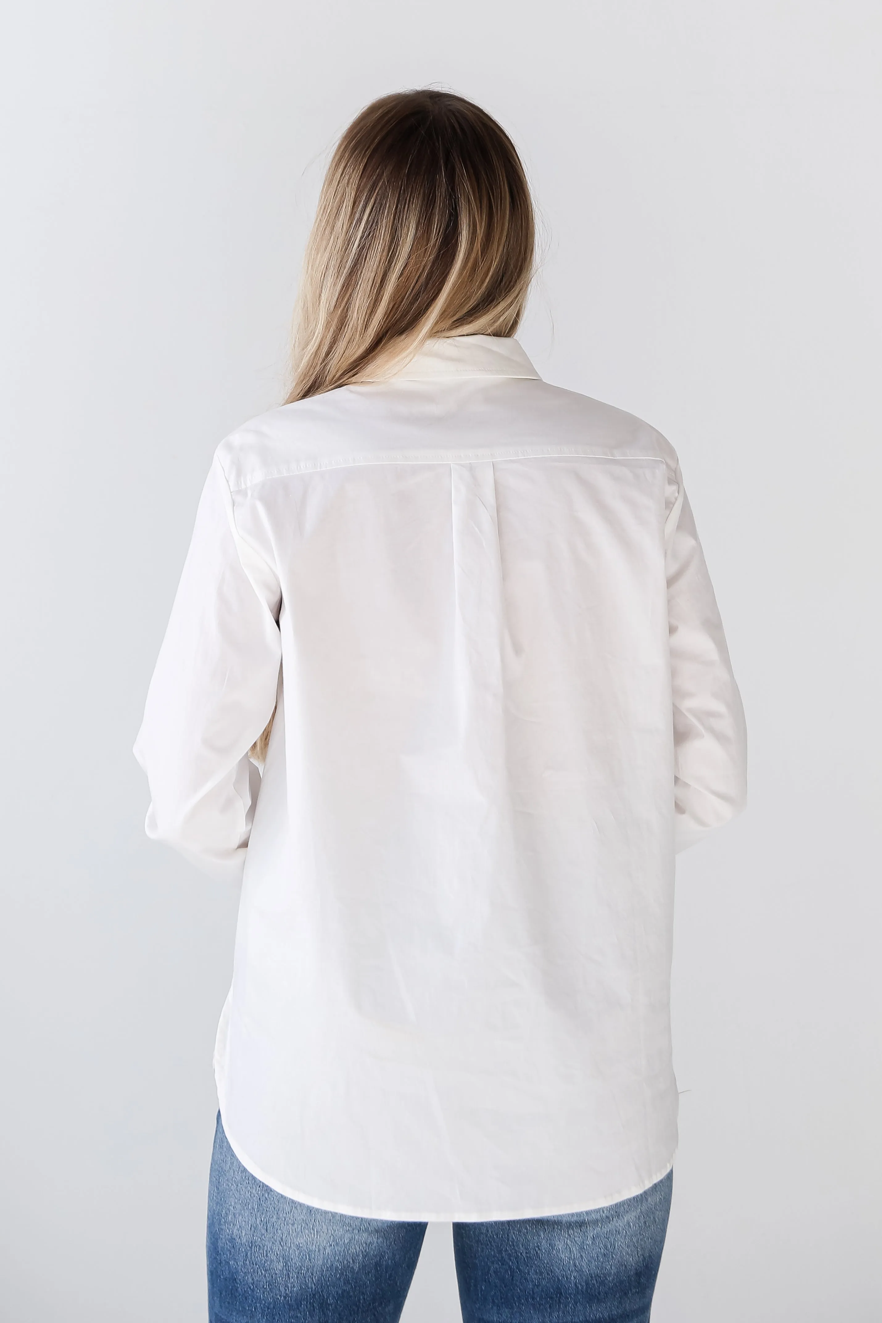 FINAL SALE - Chic Purpose Off White Button-Up Blouse